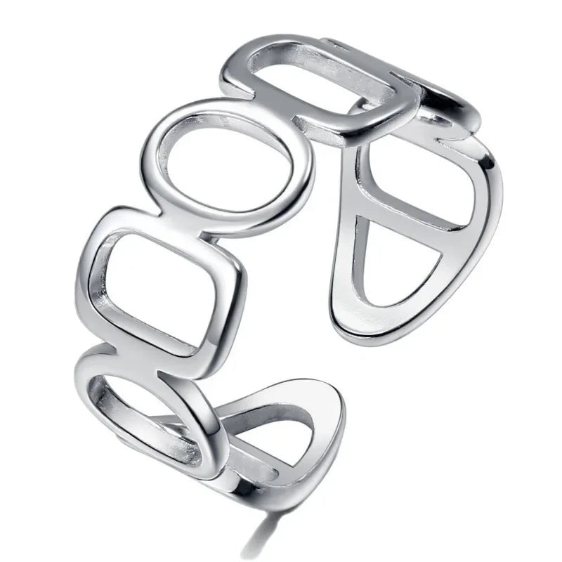 Original 925 Sterling Silver Double Lines Ring for Women