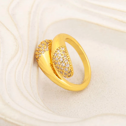 Punk Style Adjustable CZ Open Ring