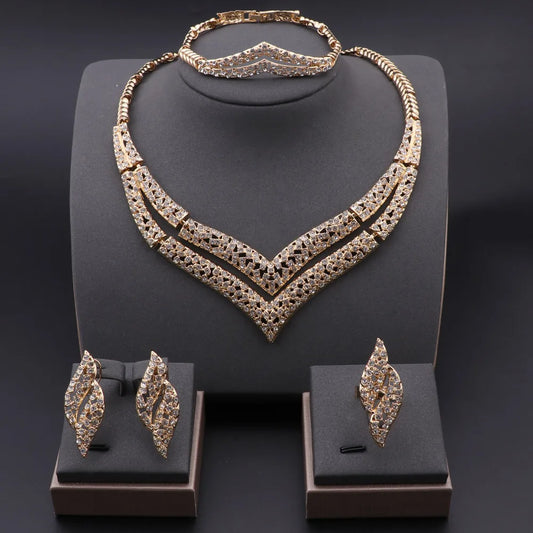 Dubai Gold Color 4PCS Jewelry Set for Women