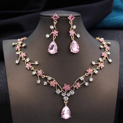 Crystal Water Drop Bridal Jewelry Set