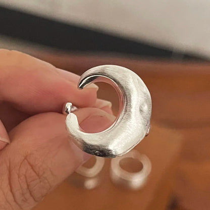 925 Sterling Silver Minimalist Moon Ring Set
