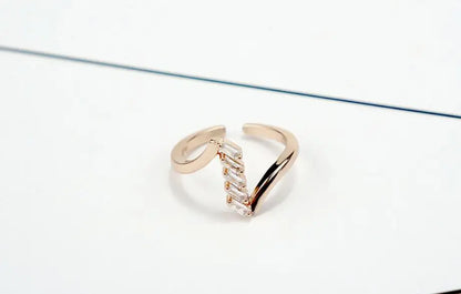 925 Sterling Silver AAA Zircon Adjustable Ring for Women